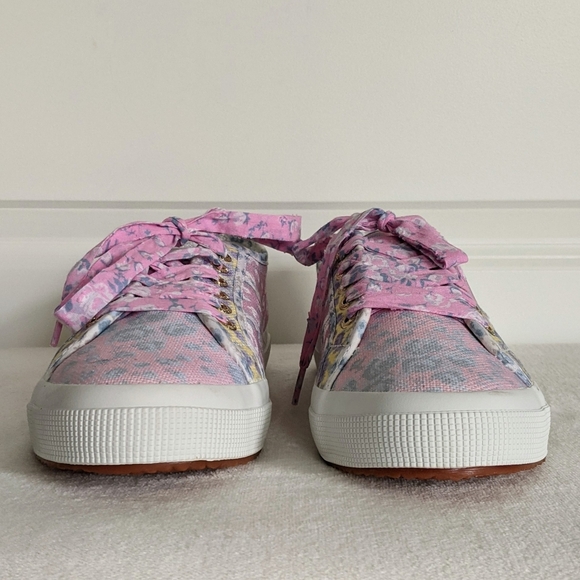 LoveShackFancy x Superga Cotton Canvas Floral Sneaker Rose Heart Mix 10 NWT - Picture 7 of 15